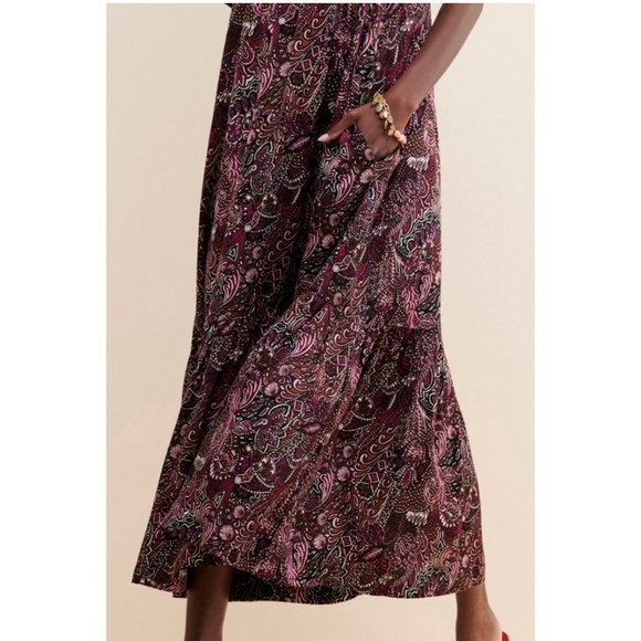 NWT Anthropologie Lisabetta Maxi Dress Purple Paisley Extra Small XS - Picture 6 of 14